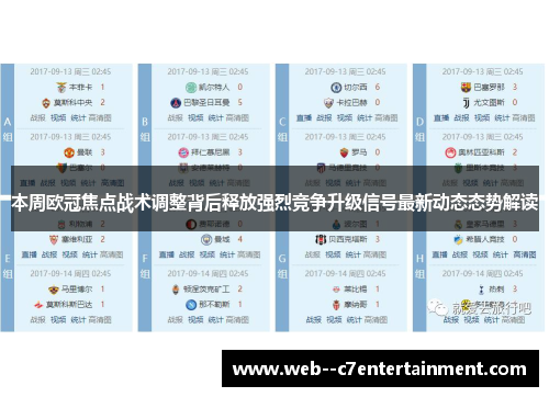 本周欧冠焦点战术调整背后释放强烈竞争升级信号最新动态态势解读